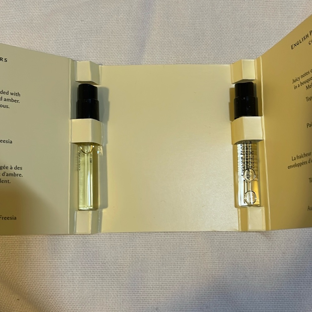 Jo malone Orange Bitters & English Pear Freesia duo sample